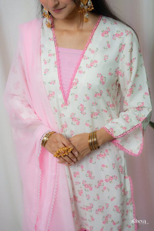 Guldasta Soft Pink Rayon Georgette Farshi Set