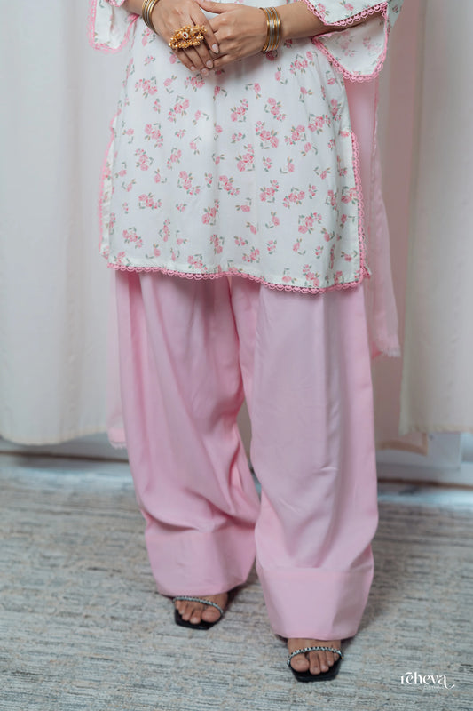 Guldasta Soft Pink Rayon Georgette Farshi Set
