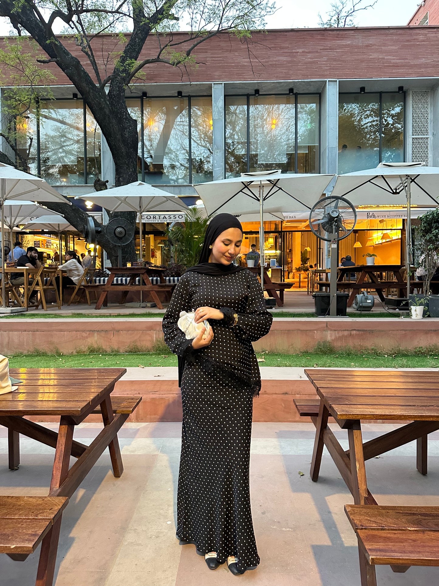 Polka Dot Skirt — Black