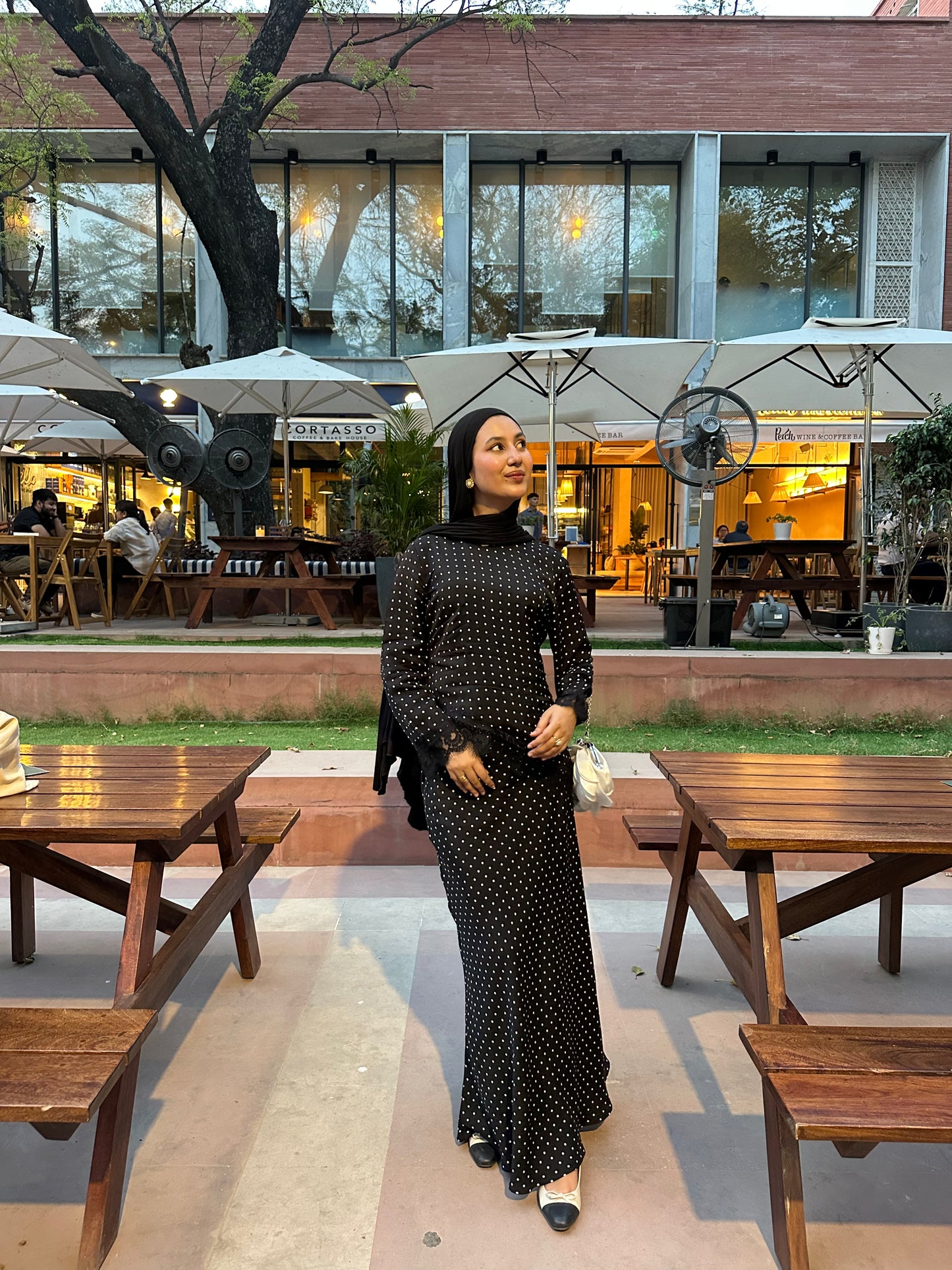 Polka Dot Skirt — Black