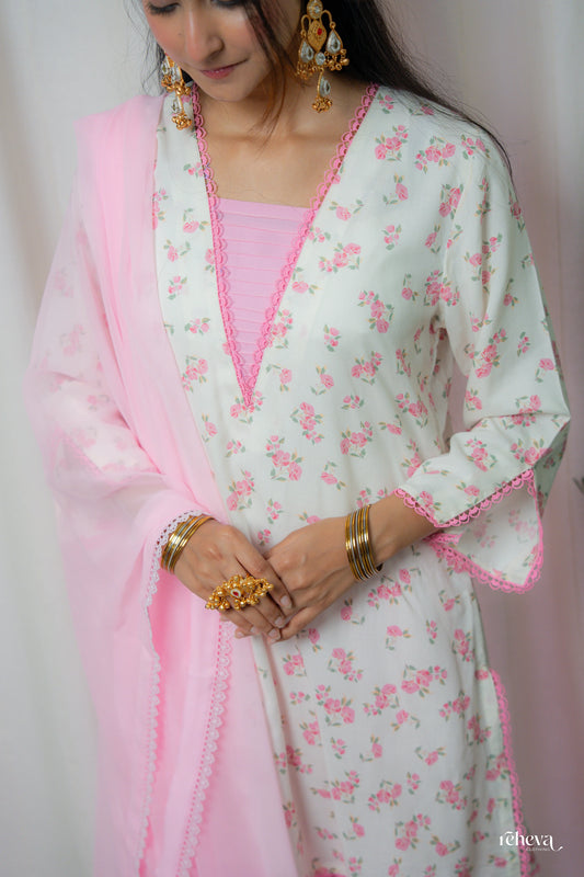 Guldasta Soft Pink Rayon Georgette Farshi Set