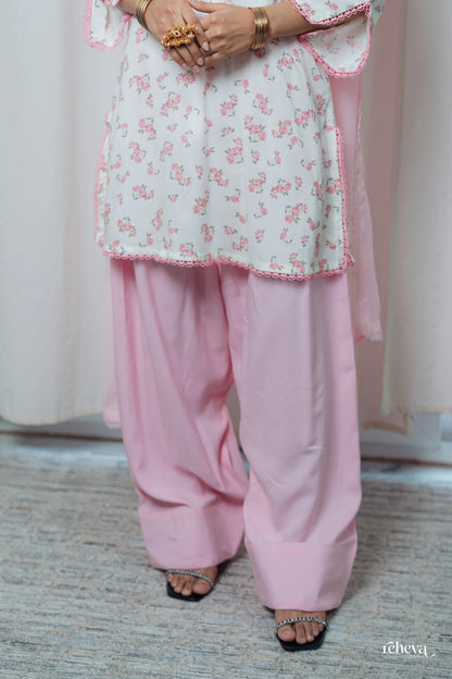 Guldasta Soft Pink Rayon Georgette Farshi Set