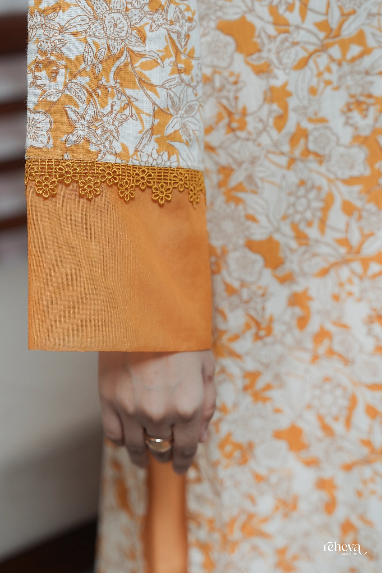 Gulmohar Mustard Cambric Cotton Kurta Set