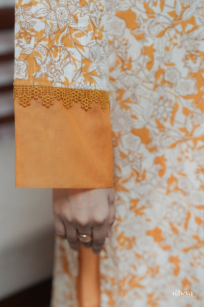 Gulmohar Mustard Cambric Cotton Kurta Set