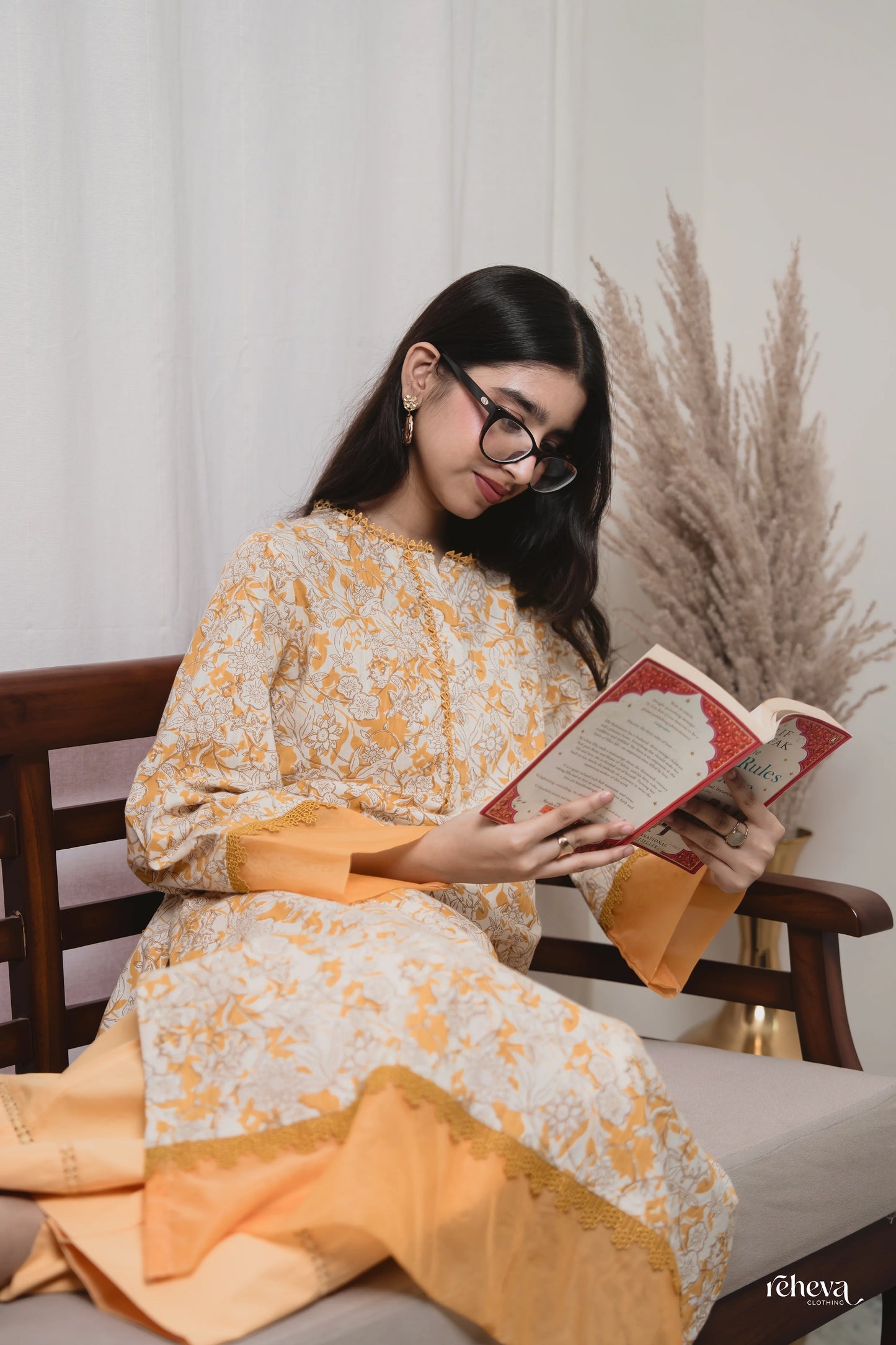 Gulmohar Mustard Cambric Cotton Kurta Set