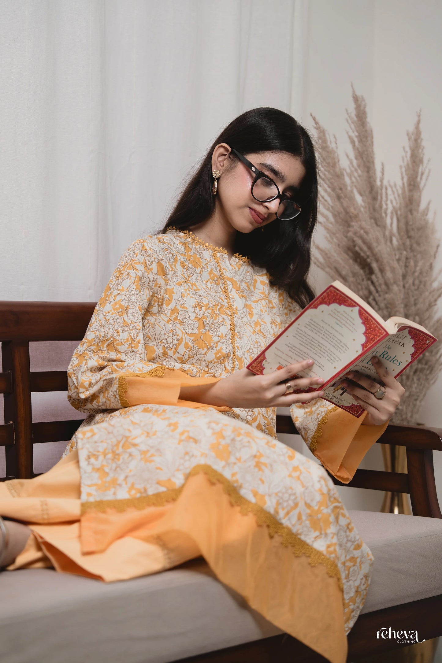 Gulmohar Mustard Cambric Cotton Kurta Set