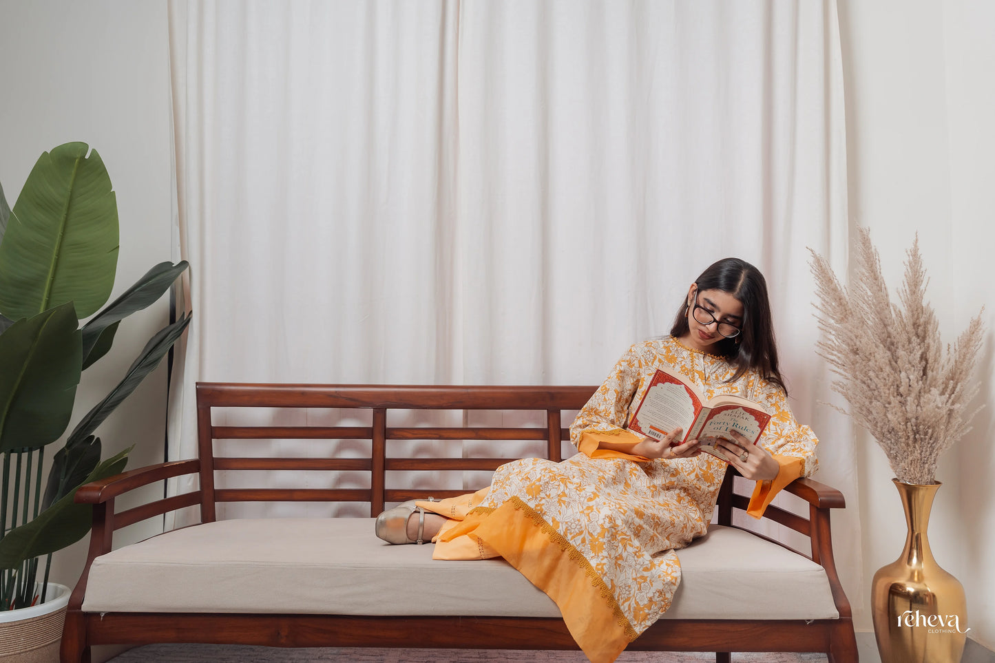 Gulmohar Mustard Cambric Cotton Kurta Set