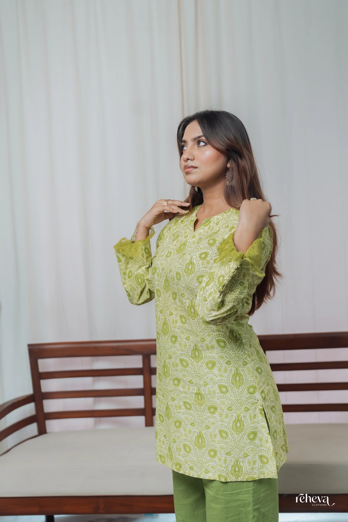 Keri Pistachio Green Cambric Cotton Kurta Set