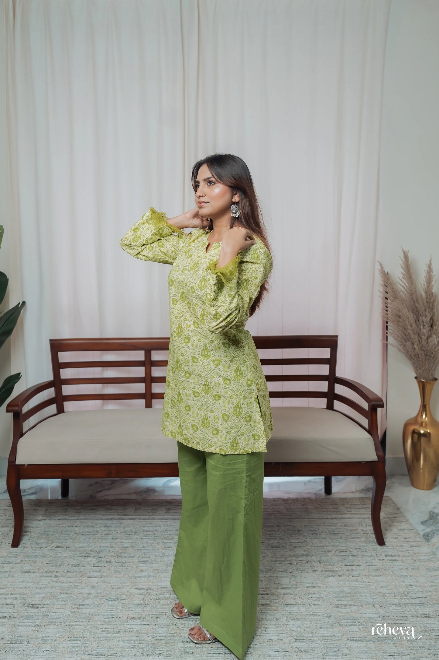 Keri Pistachio Green Cambric Cotton Kurta Set