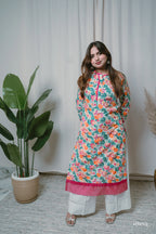 Phulwari Ivory Fuchsia Cambric Cotton Kurta Set